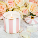 Blush Stripe Candle - Strawberry Champagne