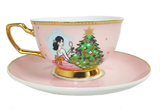 A Sparkling Christmas Teacup & Saucer Set