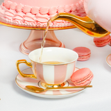 Teacup & Saucer Blush Stripes