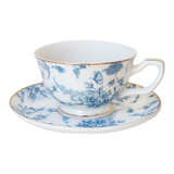 Teacup & Saucer French Toile