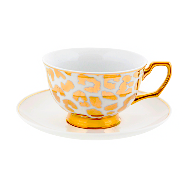 Teacup & Saucer Louis Leopard Gold