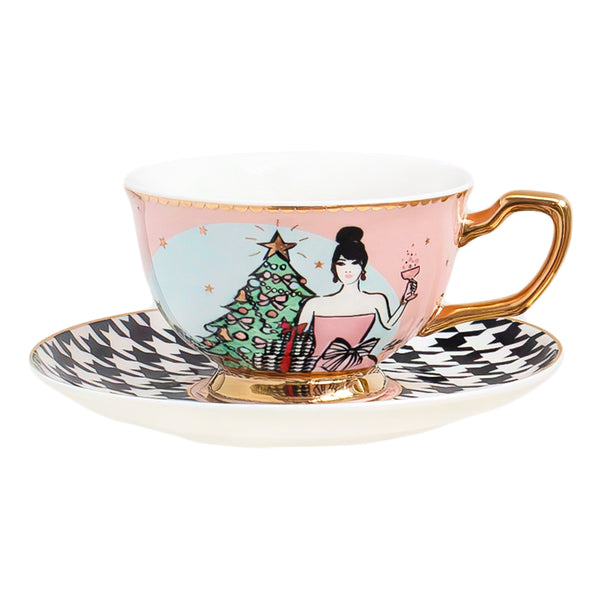 Teacup & Saucer Lucille's Christmas