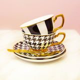 Teacup & Saucer Ebony Stripes