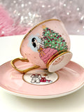A Sparkling Christmas Teacup & Saucer Set