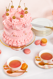 Teacup & Saucer Blush Stripes