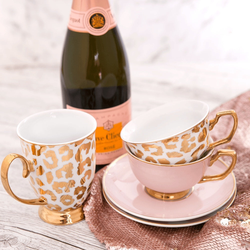 Teacup & Saucer Louis Leopard Gold