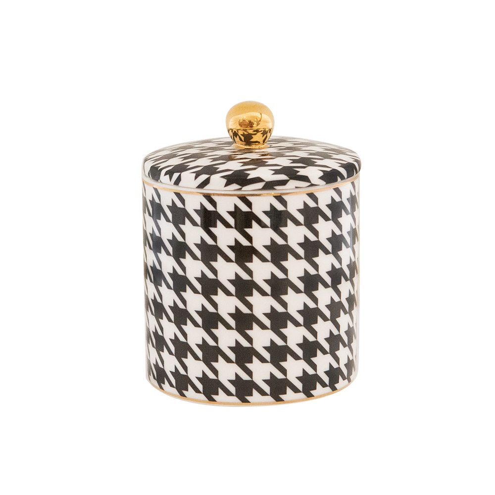 Ebony Houndstooth Candle - Fig Tree