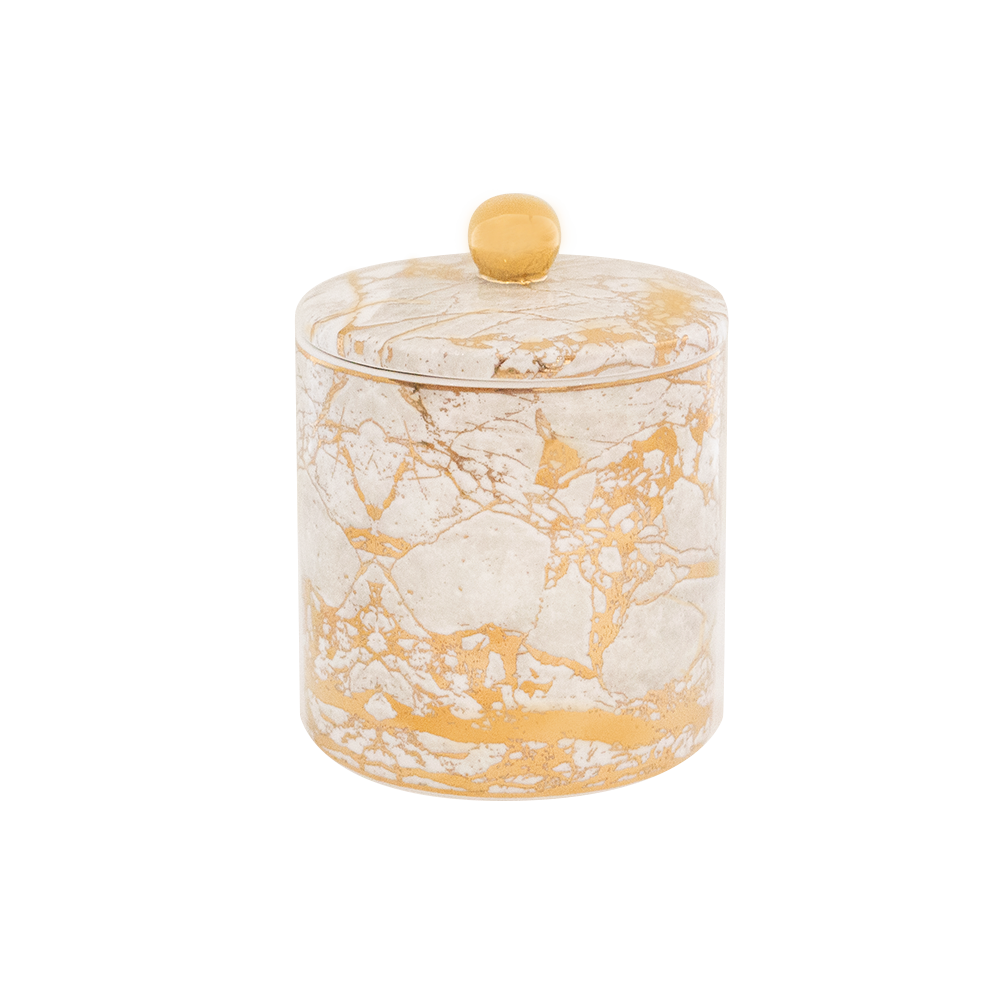 White Celestite Candle - Pomegranate