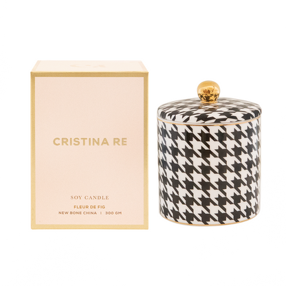 Ebony Houndstooth Candle - Fig Tree