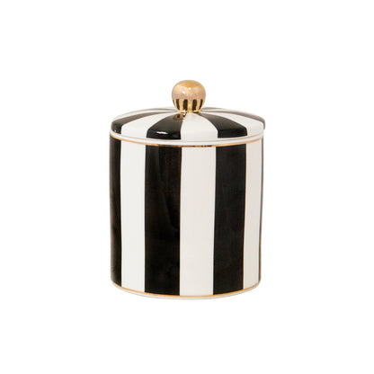 Ebony Stripe Candle - Vanilla Macaron