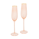 Champagne Flute Rose Crystal Set of 2