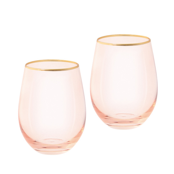 Tumbler Glasses Rose Crystal Set of 2