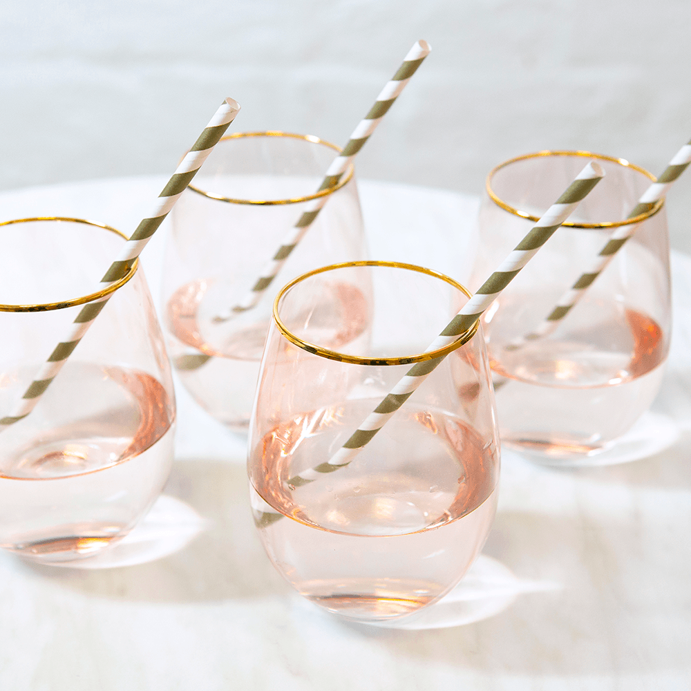 Tumbler Glasses Rose Crystal Set of 2