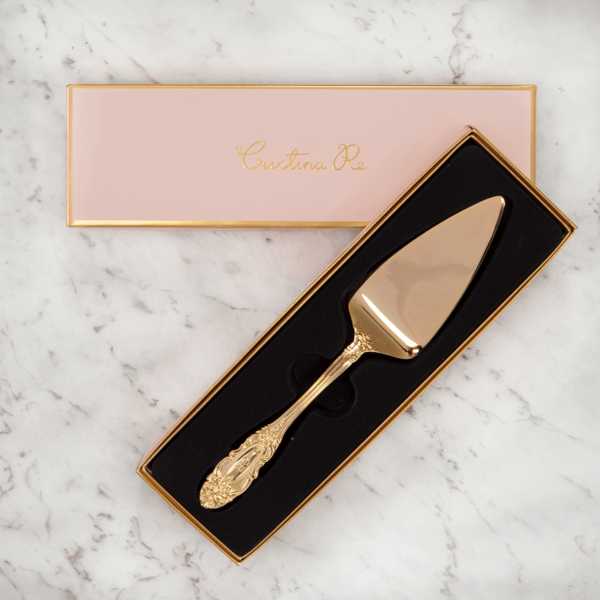 Vintage Cake Server Gold