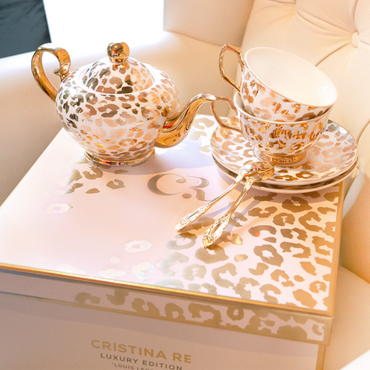 Luxury Louis Leopard Two Cup Teaset - Limited Edition