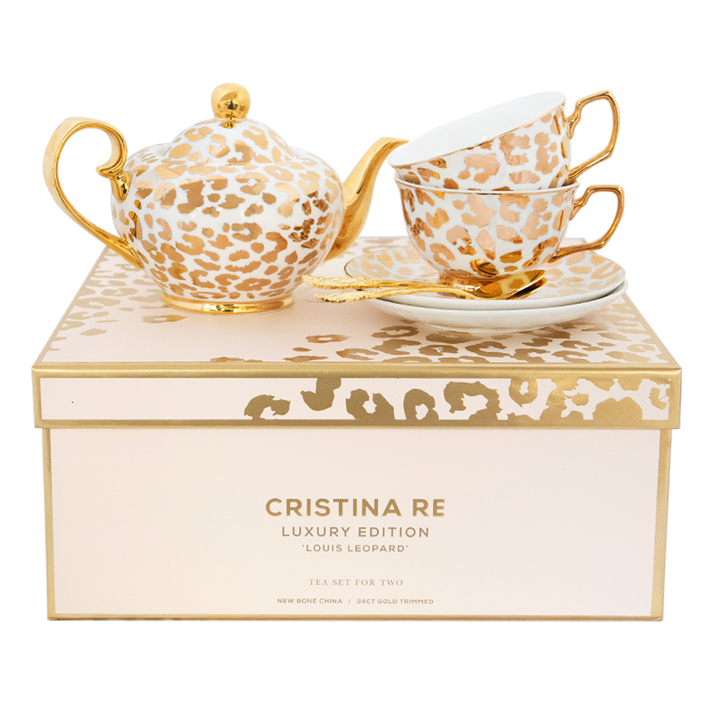 Luxury Louis Leopard Two Cup Teaset - Limited Edition