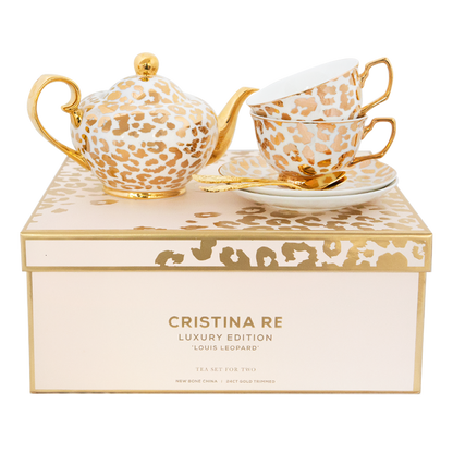 Luxury Louis Leopard Two Cup Teaset - Limited Edition