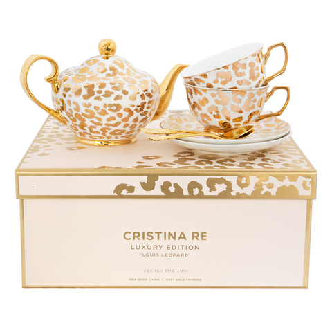 Luxury Louis Leopard Two Cup Teaset - Limited Edition