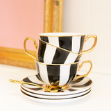 Teacup & Saucer Ebony Stripes