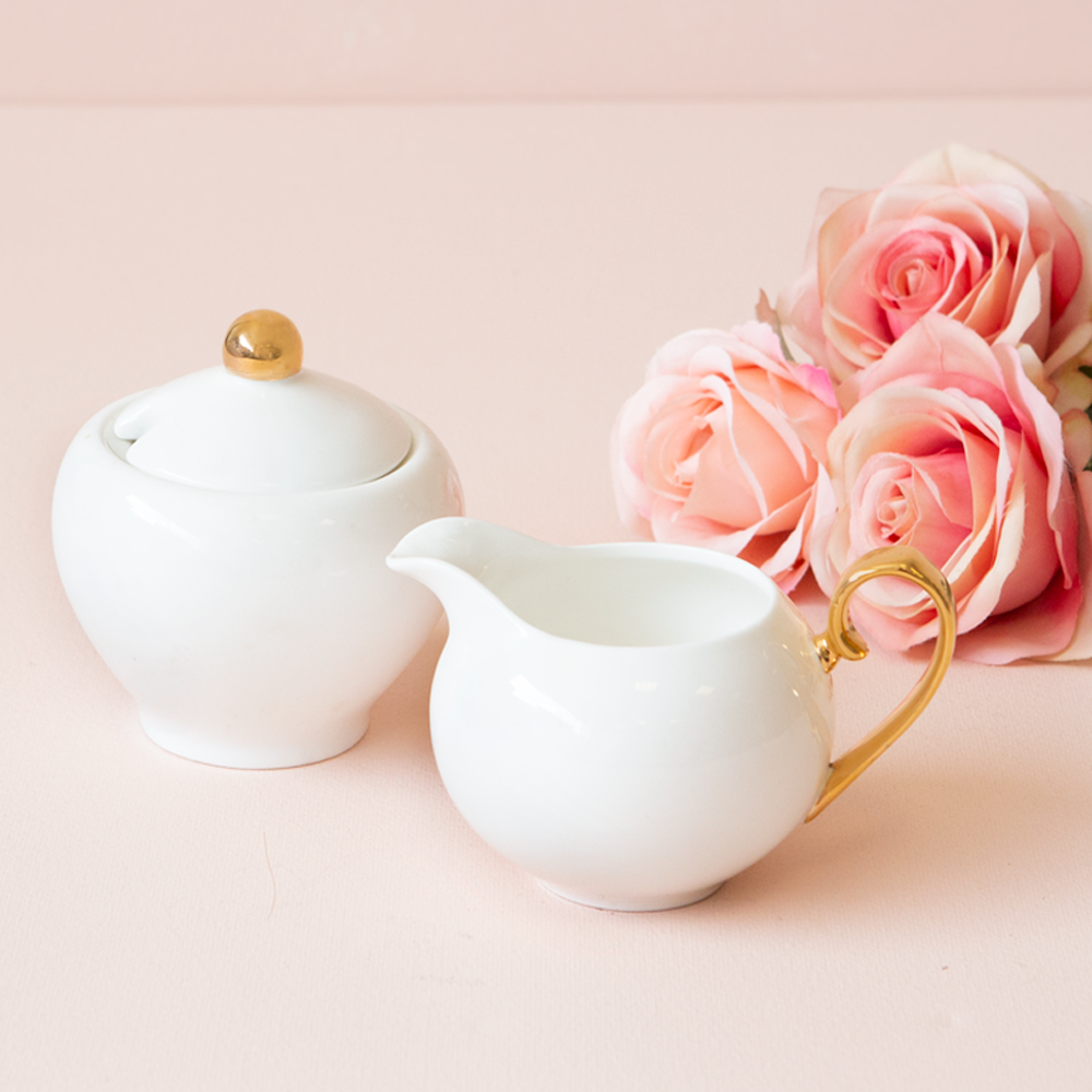 Sugar Bowl & Creamer Ivory